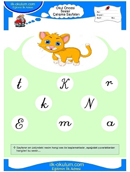 Çocuklar İçin K Sesi Çalışma Sayfaları 